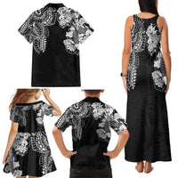 Japanese Irezumi and Hawaiian Polynesian Art Tattoo Family Matching Tank Maxi Dress and Hawaiian Shirt Black Color LT03 - Polynesian Pride
