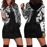 Japanese Irezumi and Hawaiian Polynesian Art Tattoo Hoodie Dress Black Color LT03 - Polynesian Pride