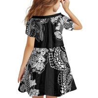 Japanese Irezumi and Hawaiian Polynesian Art Tattoo Kid Short Sleeve Dress Black Color LT03 - Polynesian Pride