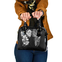 Japanese Irezumi and Hawaiian Polynesian Art Tattoo Shoulder Handbag Black Color - Polynesian Pride