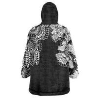 Japanese Irezumi and Hawaiian Polynesian Art Tattoo Wearable Blanket Hoodie Black Color LT03 - Polynesian Pride