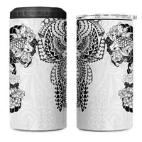 Japanese Irezumi and Hawaiian Polynesian Art Tattoo 4 in 1 Can Cooler Tumbler White Color LT03 One Size: 16 oz White - Polynesian Pride