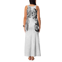 Japanese Irezumi and Hawaiian Polynesian Art Tattoo Family Matching Tank Maxi Dress and Hawaiian Shirt White Color LT03 - Polynesian Pride