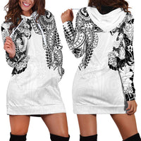 Japanese Irezumi and Hawaiian Polynesian Art Tattoo Hoodie Dress White Color LT03 - Polynesian Pride