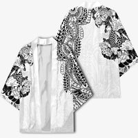 Japanese Irezumi and Hawaiian Polynesian Art Tattoo Kimono White Color - Polynesian Pride