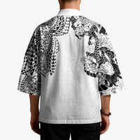 Japanese Irezumi and Hawaiian Polynesian Art Tattoo Kimono White Color - Polynesian Pride