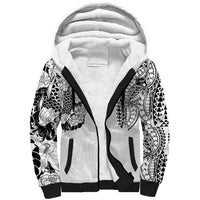 Japanese Irezumi and Hawaiian Polynesian Art Tattoo Sherpa Hoodie White Color LT03 Unisex White - Polynesian Pride