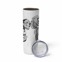 Japanese Irezumi and Hawaiian Polynesian Art Tattoo Skinny Tumbler White Color LT03 - Polynesian Pride