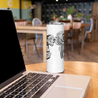 Japanese Irezumi and Hawaiian Polynesian Art Tattoo Skinny Tumbler White Color LT03 - Polynesian Pride