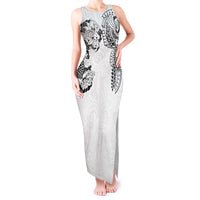 Japanese Irezumi and Hawaiian Polynesian Art Tattoo Tank Maxi Dress White Color LT03 Women White - Polynesian Pride