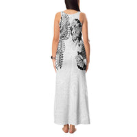Japanese Irezumi and Hawaiian Polynesian Art Tattoo Tank Maxi Dress White Color LT03 - Polynesian Pride