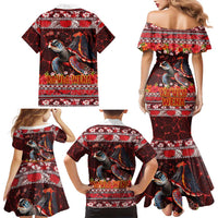 Hawaii KaUla Wena Volcano Turtle Family Matching Mermaid Dress and Hawaiian Shirt Lava and Tropical Plants Tribal Pattern LT03 - Polynesian Pride