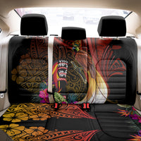 Papua New Guinea Bird-of-Paradise Back Car Seat Cover Hibiscus and Kundu Drum Tribal Pattern LT03 - Polynesian Pride