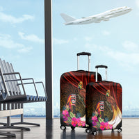 Papua New Guinea Bird-of-Paradise Luggage Cover Hibiscus and Kundu Drum Tribal Pattern LT03 - Polynesian Pride