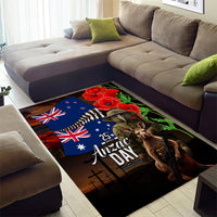 New Zealand and Australia ANZAC Day Area Rug National Flag mix Kiwi Bird and Kangaroo Soldier Style LT03 - Polynesian Pride