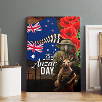 New Zealand and Australia ANZAC Day Canvas Wall Art National Flag mix Kiwi Bird and Kangaroo Soldier Style LT03 - Polynesian Pride
