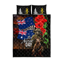 New Zealand and Australia ANZAC Day Quilt Bed Set National Flag mix Kiwi Bird and Kangaroo Soldier Style