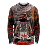 New Zealand ANZAC Day Long Sleeve Shirt The Ode of Remembrance and Silver Fern LT03 Unisex Black - Polynesian Pride