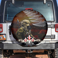 New Zealand ANZAC Day Spare Tire Cover The Ode of Remembrance and Silver Fern LT03 Black - Polynesian Pride