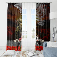 New Zealand ANZAC Day Window Curtain The Ode of Remembrance and Silver Fern