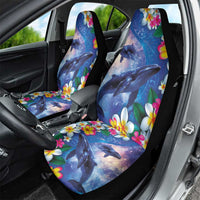 Hawaiian Lei Day Plumeria Humpback Whales Car Seat Cover Polynesian Art Vibrant Starry Nebula Style LT03 - Polynesian Pride
