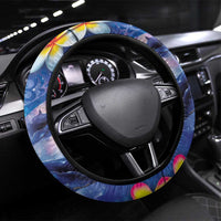 Hawaiian Lei Day Plumeria Humpback Whales Steering Wheel Cover Polynesian Art Vibrant Starry Nebula Style LT03 Universal Fit Art - Polynesian Pride