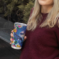 Hawaiian Lei Day Plumeria Humpback Whales Tumbler Cup Polynesian Art Vibrant Starry Nebula Style LT03 - Polynesian Pride