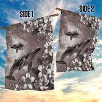 Hawaiian Lei Day Plumeria Humpback Whales Garden Flag Polynesian Art Vibrant Starry Nebula Grayscale Style LT03 - Polynesian Pride