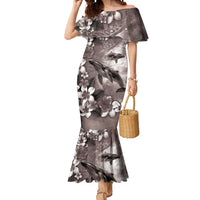 Hawaiian Lei Day Plumeria Humpback Whales Mermaid Dress Polynesian Art Vibrant Starry Nebula Grayscale Style LT03 Women Art - Polynesian Pride
