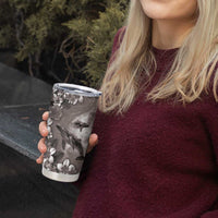 Hawaiian Lei Day Plumeria Humpback Whales Tumbler Cup Polynesian Art Vibrant Starry Nebula Grayscale Style LT03 - Polynesian Pride