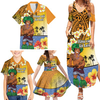 Happy Lei Day Family Matching Summer Maxi Dress and Hawaiian Shirt Hula Male Dancer Polynesian Flower Kakau Pattern LT03 - Polynesian Pride