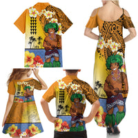 Happy Lei Day Family Matching Summer Maxi Dress and Hawaiian Shirt Hula Male Dancer Polynesian Flower Kakau Pattern LT03 - Polynesian Pride