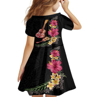 Ukulele mix Polynesian Flower Family Matching Off Shoulder Short Dress and Hawaiian Shirt Hawaiian Tribal Pattern LT03 - Polynesian Pride