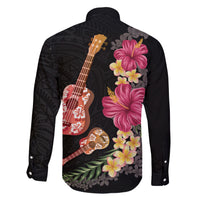 Ukulele mix Polynesian Flower Family Matching Short Sleeve Bodycon Dress and Hawaiian Shirt Hawaiian Tribal Pattern LT03 - Polynesian Pride