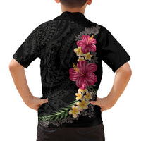 Hawaiian Plumeria and Hibiscus Family Matching Off Shoulder Short Dress and Hawaiian Shirt Colorful Style LT03 - Polynesian Pride