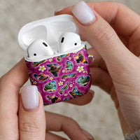 Hawaiian Island Shapes-Iconic Landscape AirPods Case with Plumeria and Palaka Pink Color LT03 - Polynesian Pride