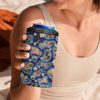 Hawaii Islands Map Design with Japanese Landscape 4 in 1 Can Cooler Tumbler Hawaiian Japan Fusion Art Navy Color LT03 - Polynesian Pride