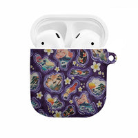 Hawaii Islands Map Design with Japanese Landscape AirPods Case Hawaiian Japan Fusion Art Purple Color LT03 Purple - Polynesian Pride
