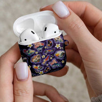 Hawaii Islands Map Design with Japanese Landscape AirPods Case Hawaiian Japan Fusion Art Purple Color LT03 - Polynesian Pride