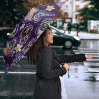 Hawaii Islands Map Design with Japanese Landscape Umbrella Hawaiian Japan Fusion Art Purple Color LT03 - Polynesian Pride