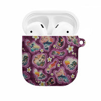 Hawaii Islands Map Design with Japanese Landscape AirPods Case Hawaiian Japan Fusion Art Pink Color LT03 Pink - Polynesian Pride