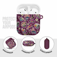 Hawaii Islands Map Design with Japanese Landscape AirPods Case Hawaiian Japan Fusion Art Pink Color LT03 - Polynesian Pride
