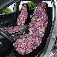 Hawaii Islands Map Design with Japanese Landscape Car Seat Cover Hawaiian Japan Fusion Art Pink Color LT03 - Polynesian Pride