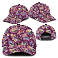 Hawaii Islands Map Design with Japanese Landscape Classic Cap Hawaiian Japan Fusion Art Pink Color LT03 - Polynesian Pride