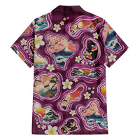 Hawaii Islands Map Design with Japanese Landscape Hawaiian Shirt Hawaiian Japan Fusion Art Pink Color LT03 - Polynesian Pride