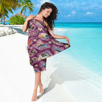 Hawaii Islands Map Design with Japanese Landscape Sarong Hawaiian Japan Fusion Art Pink Color LT03 - Polynesian Pride