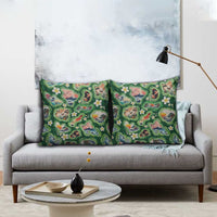 Hawaiian and Japanese Culture Together Pillow Cover Hawaiian Island Shapes with Japanese Landscape Green Color LT03 - Polynesian Pride