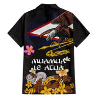 American Samoa Fue and Kava Bowl Family Matching Off Shoulder Maxi Dress and Hawaiian Shirt Plumeria and Polynesian Pattern LT03 - Polynesian Pride