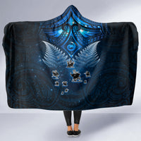 New Zealand Matariki Hooded Blanket Maori Pattern and Kiwi Bird Haka Dance Sky Night