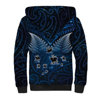 New Zealand Matariki Sherpa Hoodie Maori Pattern and Kiwi Bird Haka Dance Sky Night LT03 - Polynesian Pride